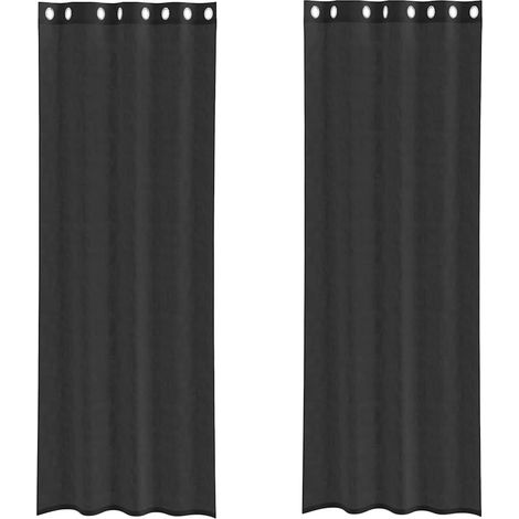 Maison Exclusive - Tende in Voile con Occhielli 2 pz Nero 140x260 cm