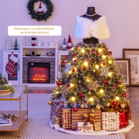 Sapin de Noël Artificiel Pré-éclairé de 150 cm en Forme de Jupe de Mannequin 465 Pointes de Branches 50 Boules LED 36 Pommes de Pin (1/3)