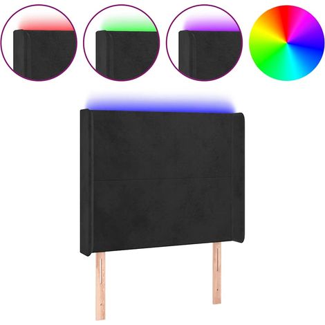 Maison Exclusive - Cabecero con LED de terciopelo negro 93x16x118 (1/5)