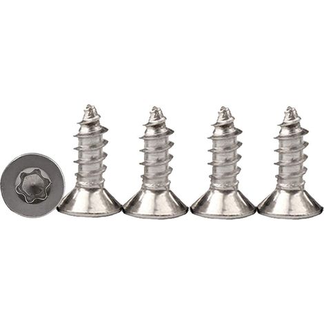 [NEUWERTIG]  INHHUB 100 Stück M3 x 10 Vollgewinde-Torx-Senkkopf-Holzschrauben für A2-Spanplatten, Edelstahl, selbstschneidende Schrauben, Quincunx-Standard-Vollgewindebefestigung für die Holzbearbeitu