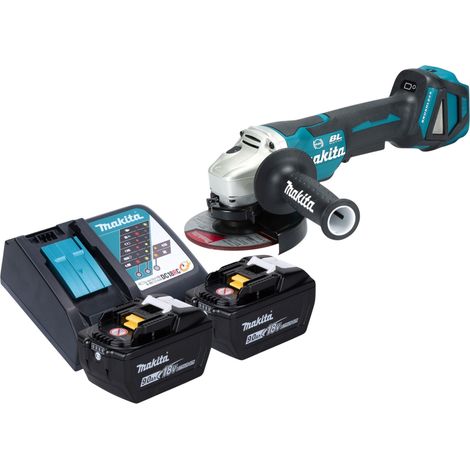Meuleuse d'angle sans fil Makita DGA 517 Z 18 V 125 mm sans balais + 2 batteries 9,0 Ah + chargeur (1/5)