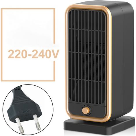 Calefactor eléctrico portátil, calienta rápidamente, protección antivuelco, seguro de usar, calefactor con ventilador, con enchufe. (1/5)