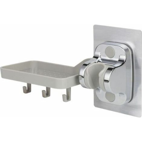 Support de douche à main Support de pommeau de douche sans perçage Support de douche à main adhésif fort Angle réglable, multifonctionnel,1pcs (1/5)