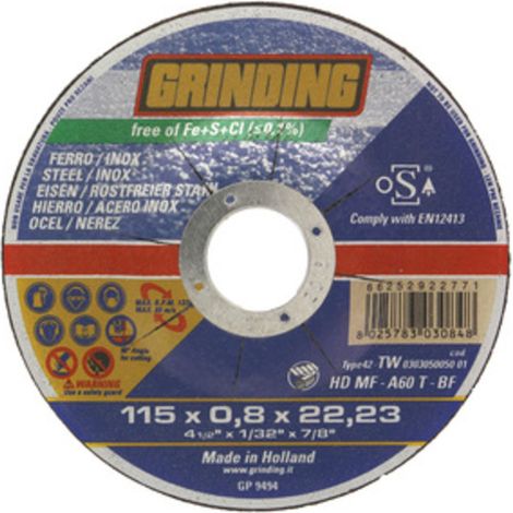 GRINDING DISCO FERRO PIANO 115X0,8 HDMF- SAINT GOBAIN ABRASIVI- 50,0 pz