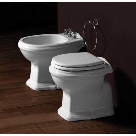 Bidet arcade predisposto 3 fori con brida a pavimento ar823 ceramica - simas