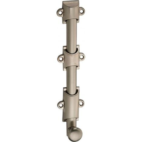 Verrou à plaquer pour fenêtre, à coulisse, 200mm, nickel satin - (1/2)