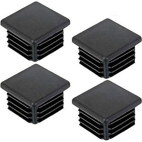 40 bouchons carrés en plastique, tubes carrés nervurés, tapis antidérapant, embouts pour tubes carrés, bouchons pour tubes carrés, 40 x 40 mm (1/4)