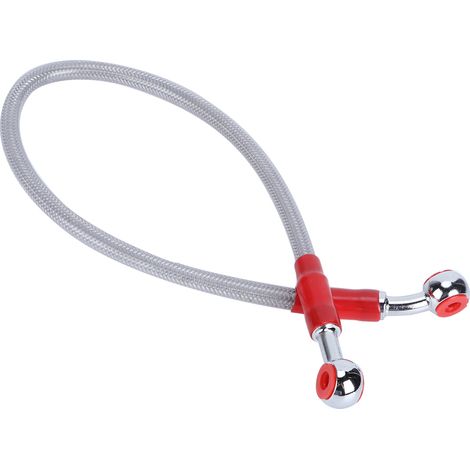 Flexible Durite Frein Moto Universelle Tuyau Carburant Ligne Raccord Acier Inoxydable Tressé 45cm Gris (1/2)