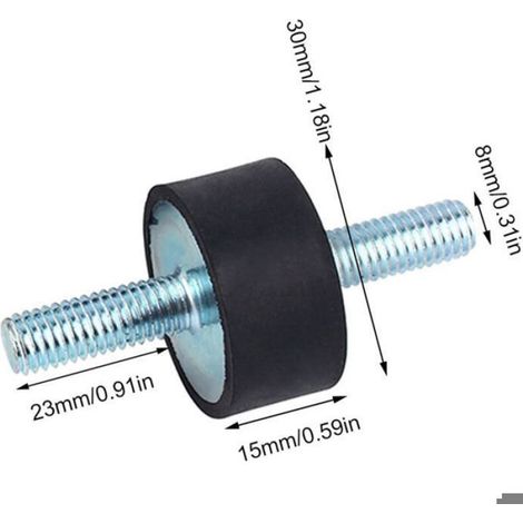 Supports antivibratoires, 30 x 15, supports antivibratoires M8 x 23, amortisseur pompe de compresseur d'air avec vis en caoutchouc (1/4)