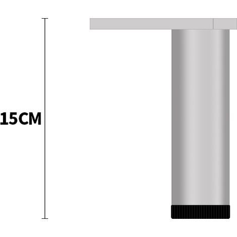 Pieds de meuble réglables en aluminium, pieds pour meuble cuisine salle de bain hauteur 15 cm,paquet de 4 pièces (1/5)