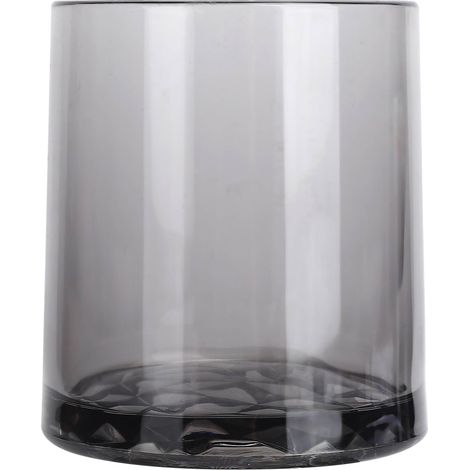 Verre à vin rond à fond en forme de diamant, verre réutilisable pour thé, jus et lait, idéal pour la maison, les bars et les clubs (gris) (1/5)
