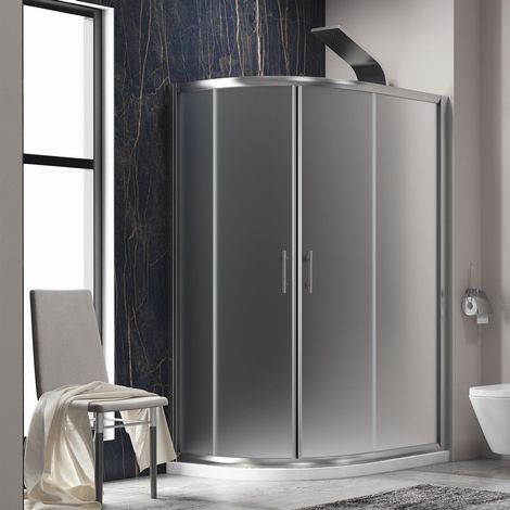 Box doccia stondato 120x90cm vetro opaco KAM-K270 kamalu