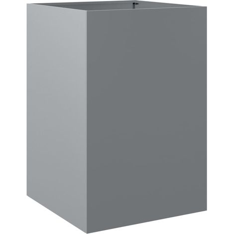 Macetero bancal elevado plantas flores terraza jardín plateado 52 x 48 x 75 cm acero galvanizado Plata 020038072 (1/5)