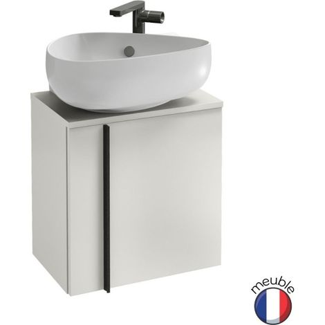 Jacob Delafon - Juego de mueble bajo lavabo y lavabo Nouvelle vague, 1 puerta que abre a la izquierda, blanco, 45