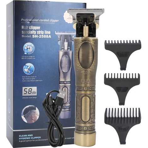 Coupe-cheveux électrique professionnel SH-2588A, tondeuse à cheveux bronze pour homme, machine à couper les cheveux à domicile. (1/5)