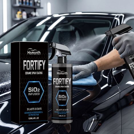 Ceramic spray coating for automotive paint surfaces, providing a glossy, polishing, and clean finish for everyday use - 120ml (1/5)