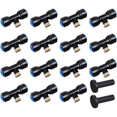 Système D'irrigation de Brumisateur Extérieur Kit.Buse Pulvérisation en Laiton pour Jardin.Atomiseur Buse.Avec 10 Buses Jardin Terrasse Patio Bricolage 15 Pcs (Blue) - (1/5)