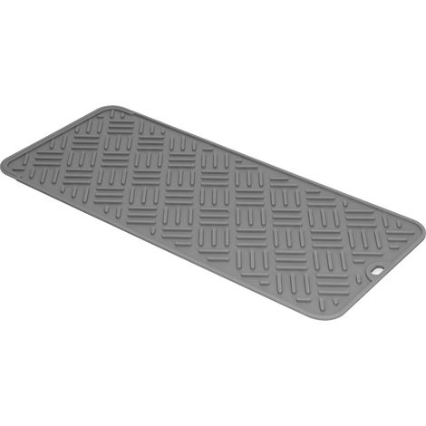 Tapis de protection thermique en silicone imperméable, antidérapant pour cuisine et table, gris 45x20 cm, résistant à la chaleur et aux éclaboussures (1/5)