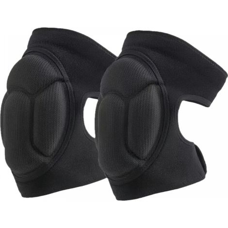 1 Doppelte Arbeitsknieschoner, schwarze Gartenknieschoner, rutschfeste und stoßfeste Knieschoner, Mehrzweck-Gartenknieschoner – Schwarz (55–75 kg) (1/4)