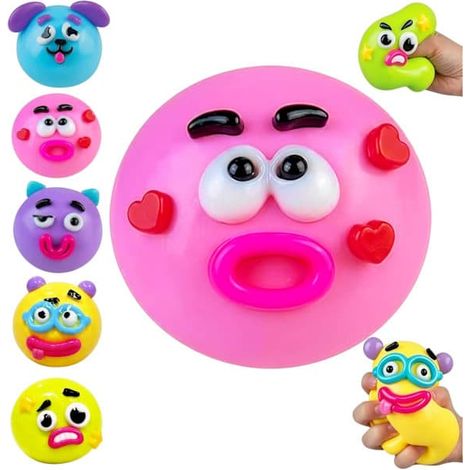 Nouveau Smushers Échange de Visage de Chien Squishy, Jouet Anti-Stress Lentement Ressortissant et Doux, Mignon Animal Squishies pour Soulagement du Stress et de l'Anxiété pour Adultes (1 pc) Rose - co