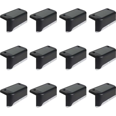 Solpex 12er-Pack Solar-Außenleuchten, wasserdichte LED-Leuchten für Treppen, Stufen, Zäune und Gärten (1/5)