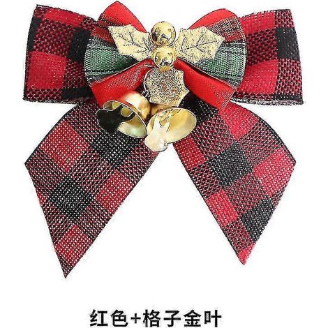 5 pendentifs sapin de Noël avec clochettes et nœud de Noël H (1/4)
