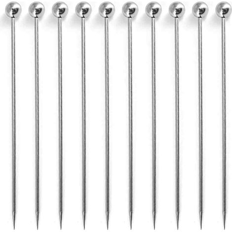 Agitadores de cóctel Acahhotxx, juego de 10 palillos de cóctel de acero inoxidable, palitos para frutas, accesorios para cócteles, fiestas y bodas - Cuentas