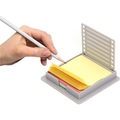 1 boîte de blocs-notes, support mini pour notes adhésives, 4 couleurs + 100 feuilles, rangement bureau et études