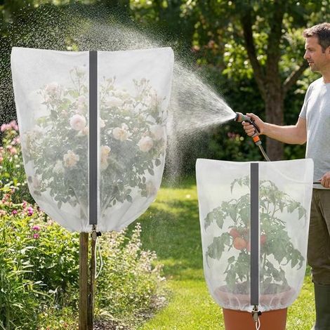 2er Pack wiederverwendbare Pflanzenschutzhüllen (mit Reißverschluss) Atmungsaktives Design Hält Vögel und Insekten fern Wehrt Tiere ab Netzgewebe (1/5)