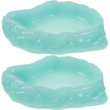 2-Piece Light-Up Food Bowl for Reptiles, Resin Containers for Food and Water with Luminescent Effect for Lizards, Turtles, and Geckos (1/5)