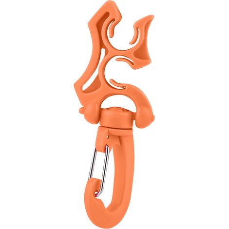 Porte-équipement de plongée double avec mousqueton et anneau pour gilet stabilisateur et PMT (Orange) (1/4)