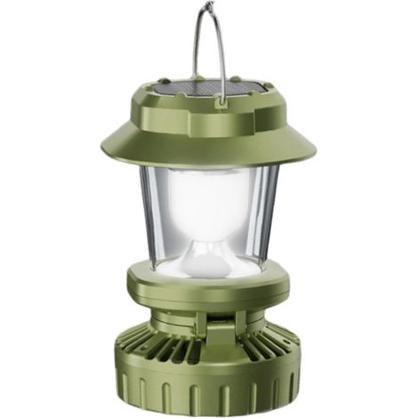 Linterna solar para camping,Luz de trabajo recargable por USB con ventilador,lámpara plegable e impermeable para colgar (1/5)