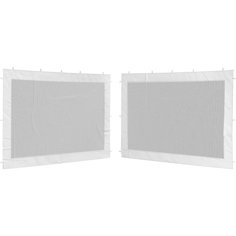 Paroi de tente de réception 2 pcs Maille Blanc et noir (1/5)