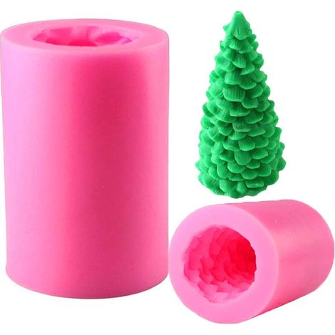 Moule Silicone Arbre De Noël - Moule 3D Pour Bougie Savon Chocolat Pâtisserie Fondant Bonbons - Décoration Festive Noël - 1 Pièce (1/5)