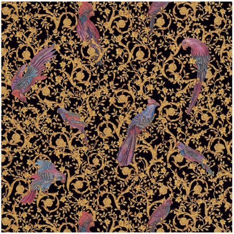 Exclusive luxury wallpaper wall Profhome 370531 non-woven wallpaper textured baroque style shiny gold black yellow 7.035 m2 (75 ft2) (1/5)
