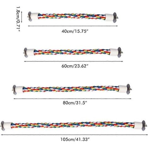 Jouets pour perruches, jouets en corde multicolores, accessoires pour perroquets, jouets pour oiseaux de petite et moyenne taille (1/2)
