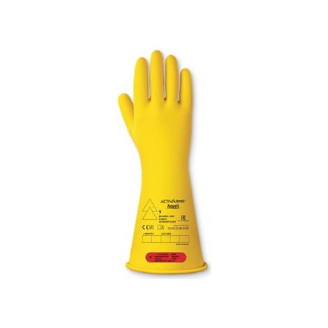 Gants pour électriciens isolés Ansell RIG014Y, Taille 12, Sécurité électrique, 1 Paire, Jaune ( Prix pour 1 paire )
