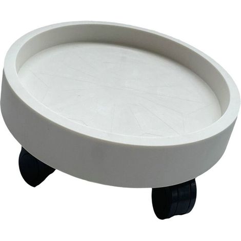 Plateau à roulettes pour pot de fleurs rond, roulettes pivotantes amovibles, support pour plantes de balcon, blanc, 30 (1/5)
