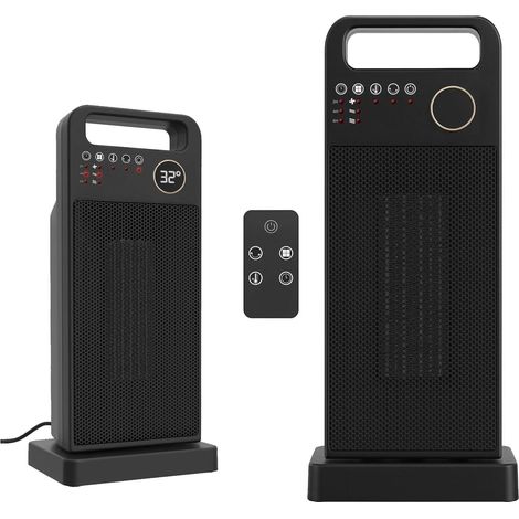 Stufa Elettrica Ceramica 2000W con Telecomando e Display LED
