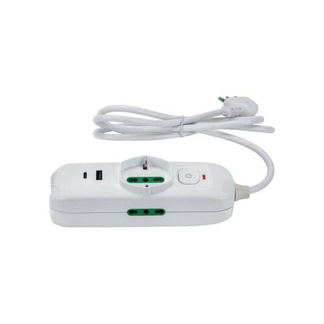 FME 474124 MULTIPRESA 2P BIP+1BIP/SCH+USB-A-C TRIAX