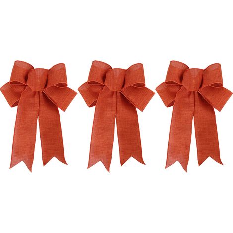 Ensemble de décoration en lin rouge exquis accrocheur avec nœud, pour fête, mariage, anniversaire, maison