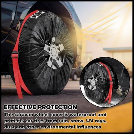 Housse Pneu - 4 Pièces - Diamètre Max 80 Cm - Pour Roue Secours Voiture Camion SUV - 18 À 22 Pouces (1/5)