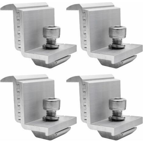 Pr Supports de Panneau Solaire Lot de 4, Panneau Z, Fixation Panneau Solaire pour Panneau Solaire, Support de Panneau Solaire Hauteur du Module 30–50 mm (Borne d'extrémité) (1/5)