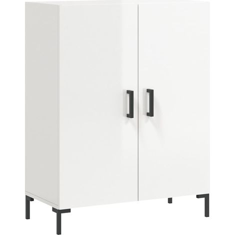 Sideboard/Anrichte/Buffet Hochglanz-Weiß 69,5x34x90 cm Holzwerkstoff LXWW404608 (1/5)