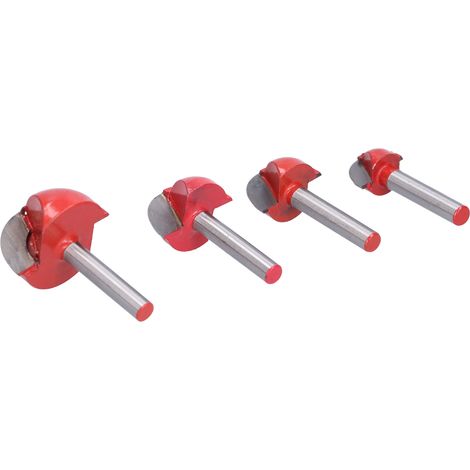 Ensemble de 4 fraises en forme de bol, roulements à billes, fraises CNC à gravure en forme de disque et outils de finition pour rainurage en arc (1/5)