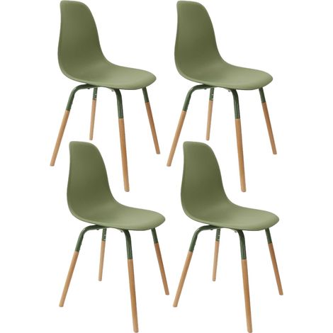 Lot de 4 chaises à pieds bicolores design scandinave PHENIX (1/5)