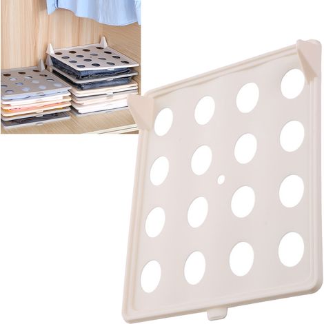 Plateau de rangement pour vêtements, étagère pliable innovante pour t-shirts et autres vêtements, jaune (1/5)