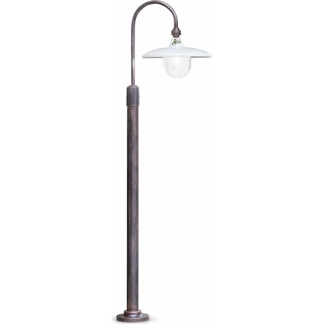 Palo Esterno Classico Campobasso Metallo Ceramica Nero Sfumato Rame 1 Luce E27 (1/5)
