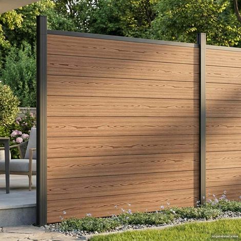 vidaXL Fence Panel WPC and Aluminium Brown