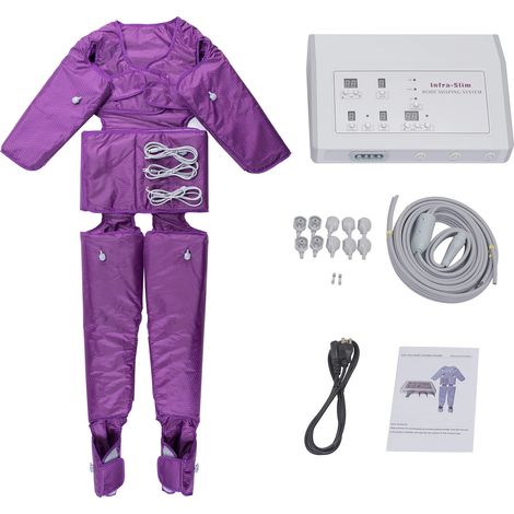 Masajeador de drenaje linfático, 220 V, 7 niveles ajustables, 50 Hz, 400 W, color morado. (1/5)